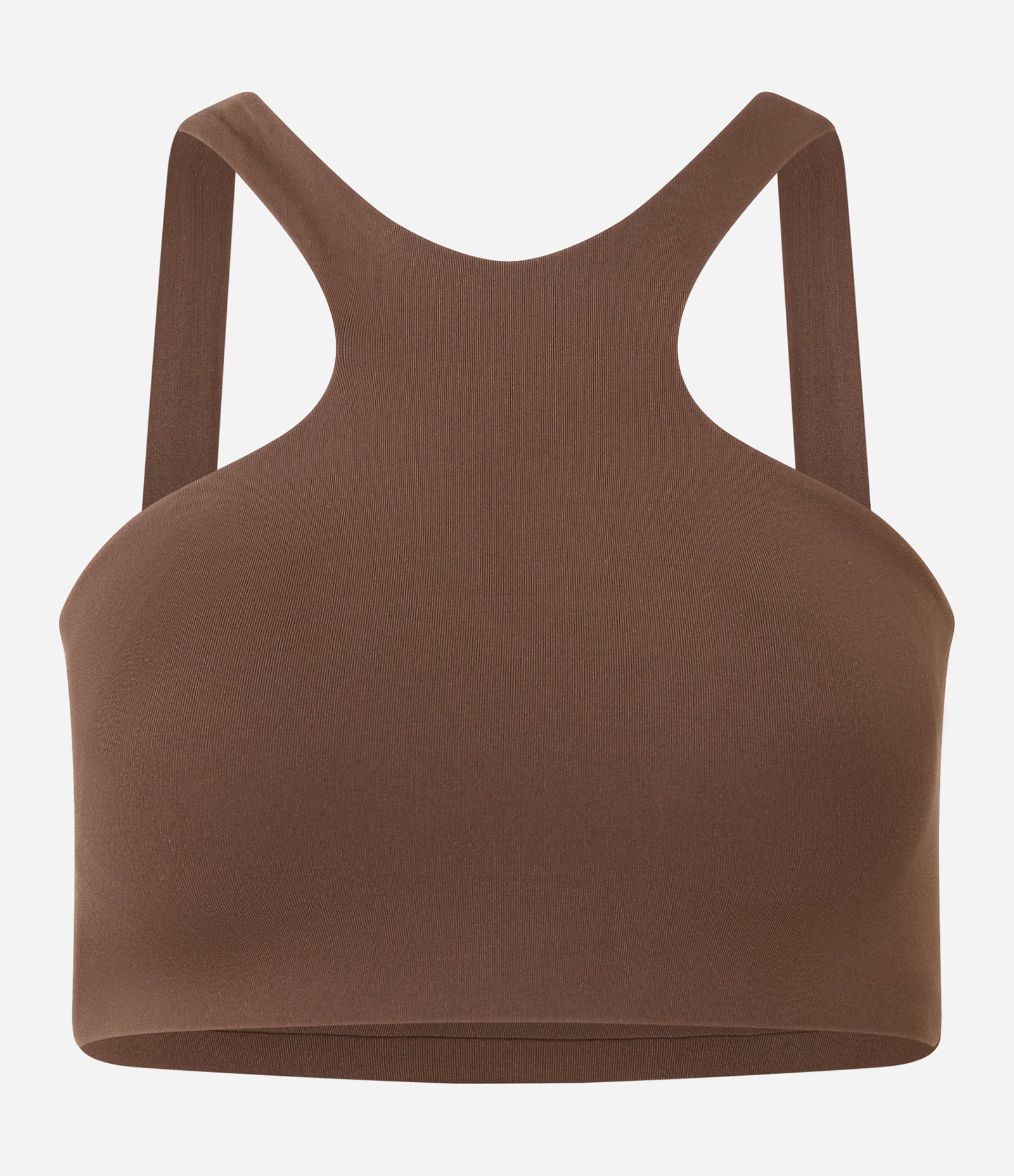 Top Halter com Bojo em Microfibra Marrom 5