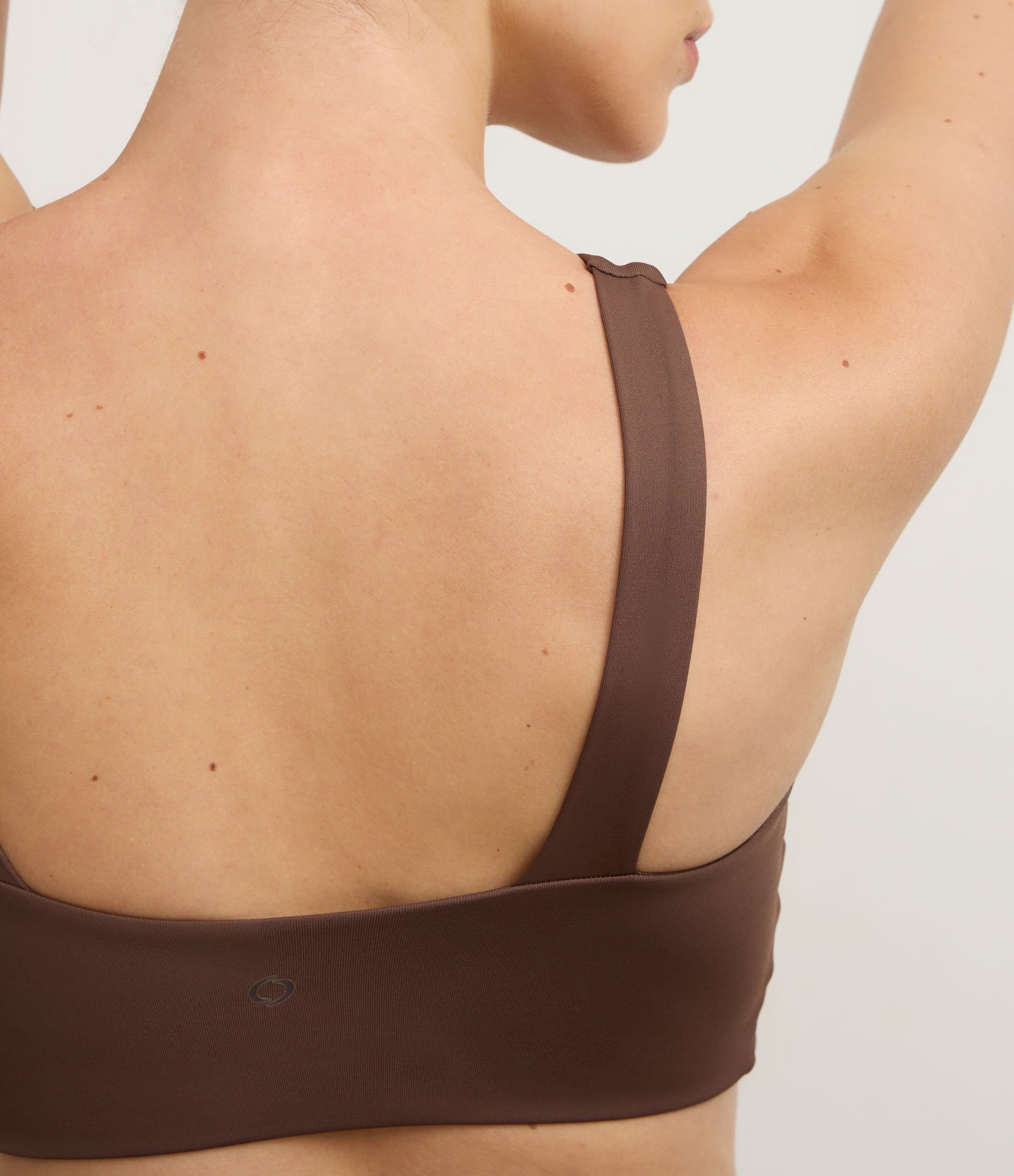 Top Halter com Bojo em Microfibra Marrom 3