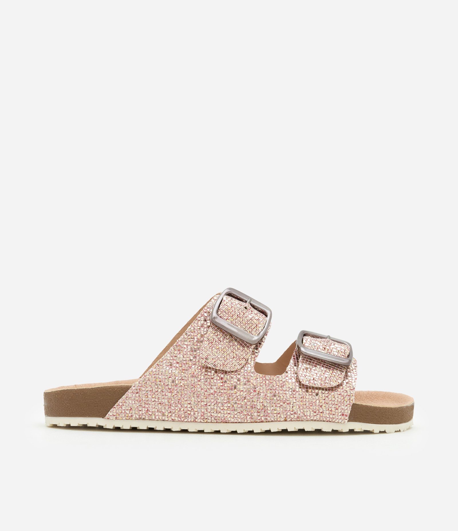 Chinelo Infantil em PU com Fivelas e Brilho - Tam 28 ao 34 Rosa 4