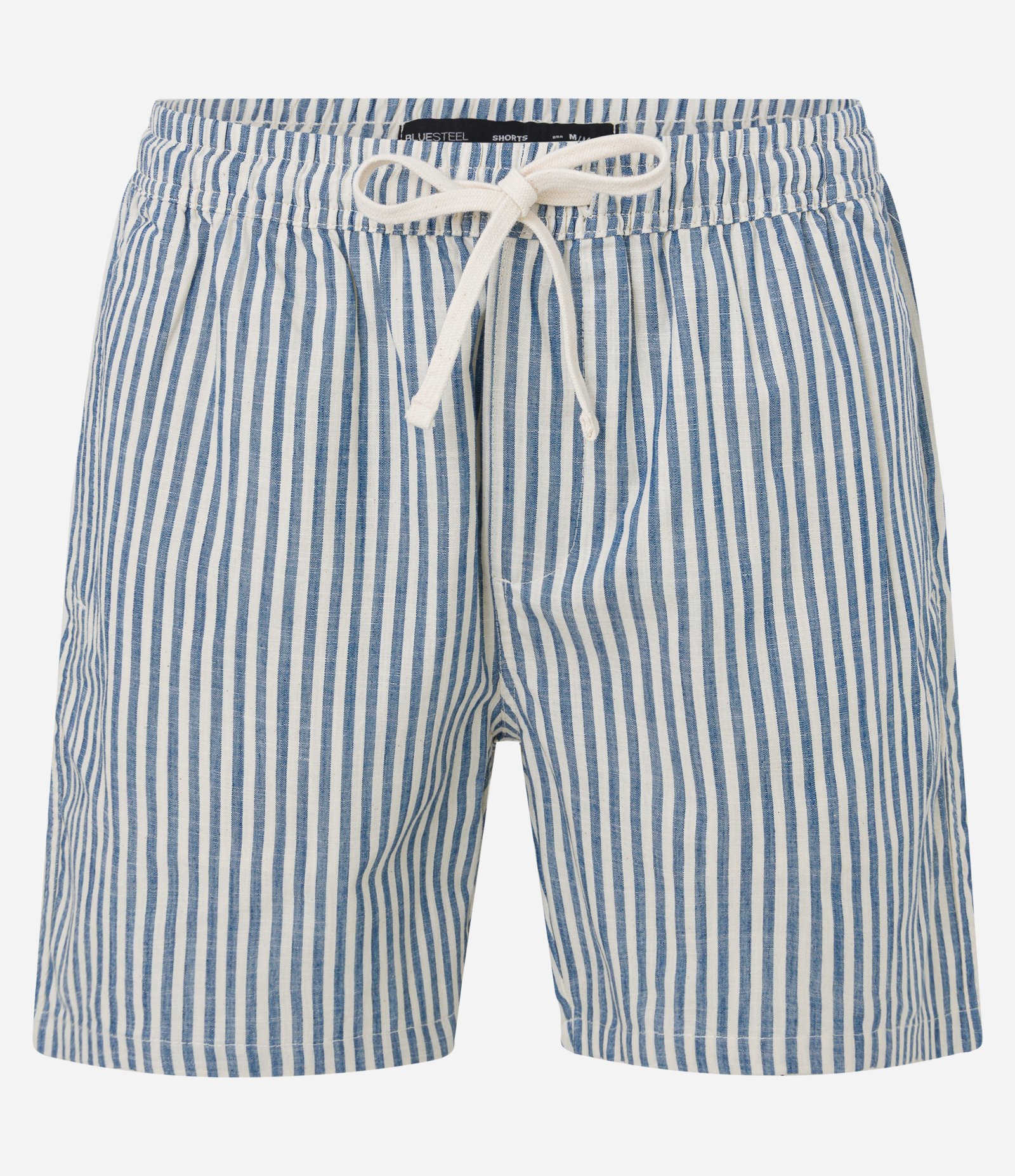Bermuda em Sarja com Cós Elástico e Listras Vintage Indigo 1