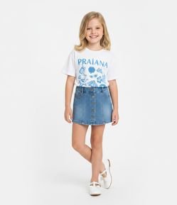 Camiseta Infantil Over com Estampa Praiana - Tam 5 a 16 Anos