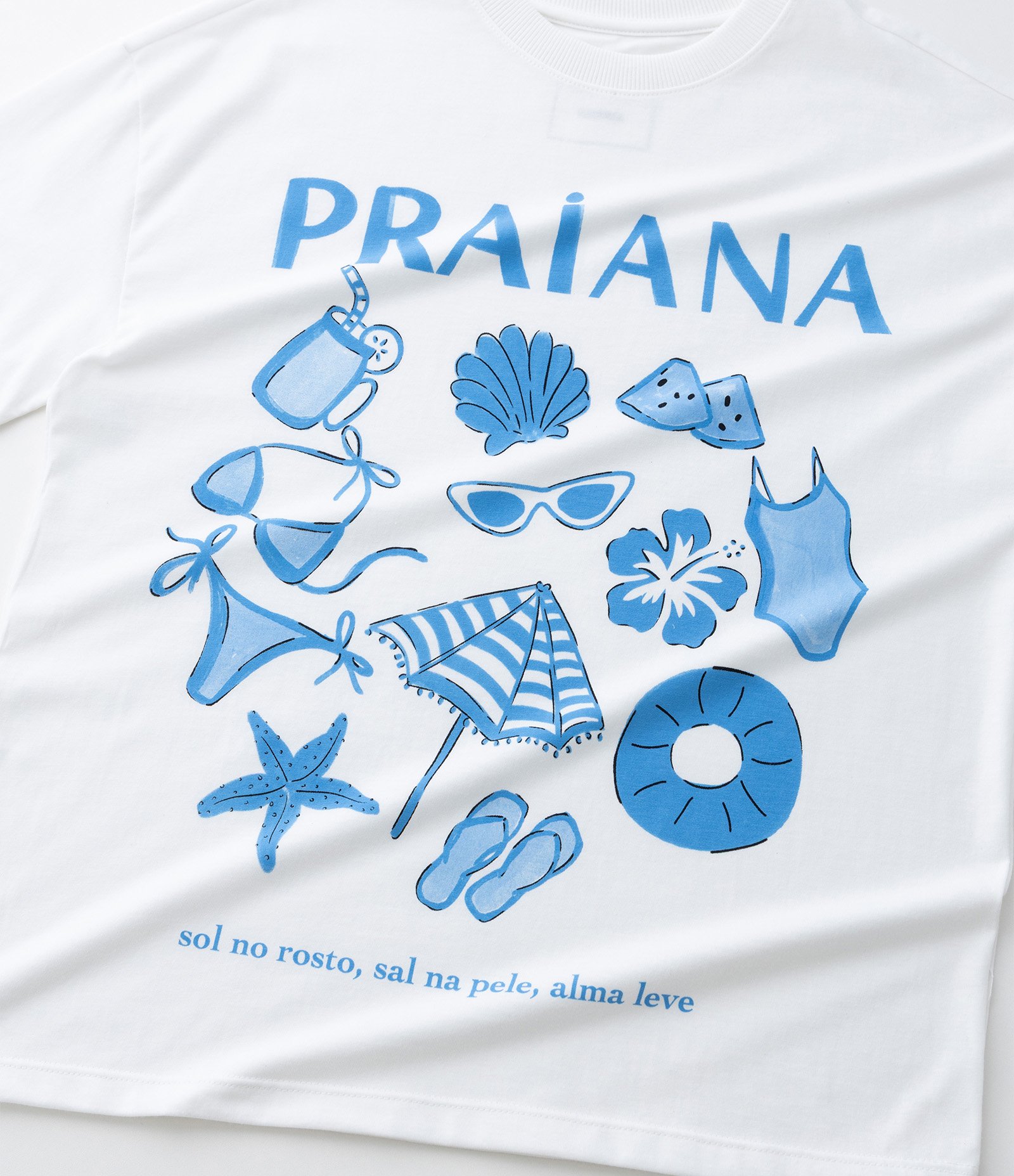 Camiseta Infantil Over com Estampa Praiana - Tam 5 a 16 Anos Branco 6