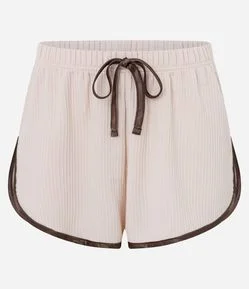 Short de Pijama Peach Touch com Detalhe Acetinado