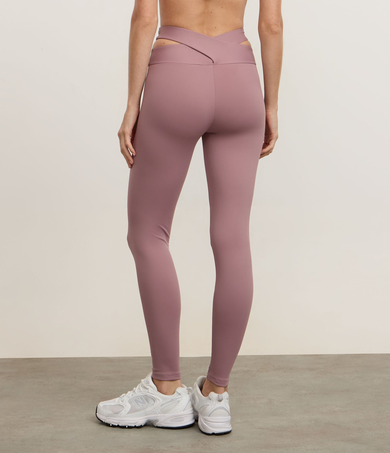 Calça Legging Esportiva em Microfibra com Cós Transpassado Roxo 4