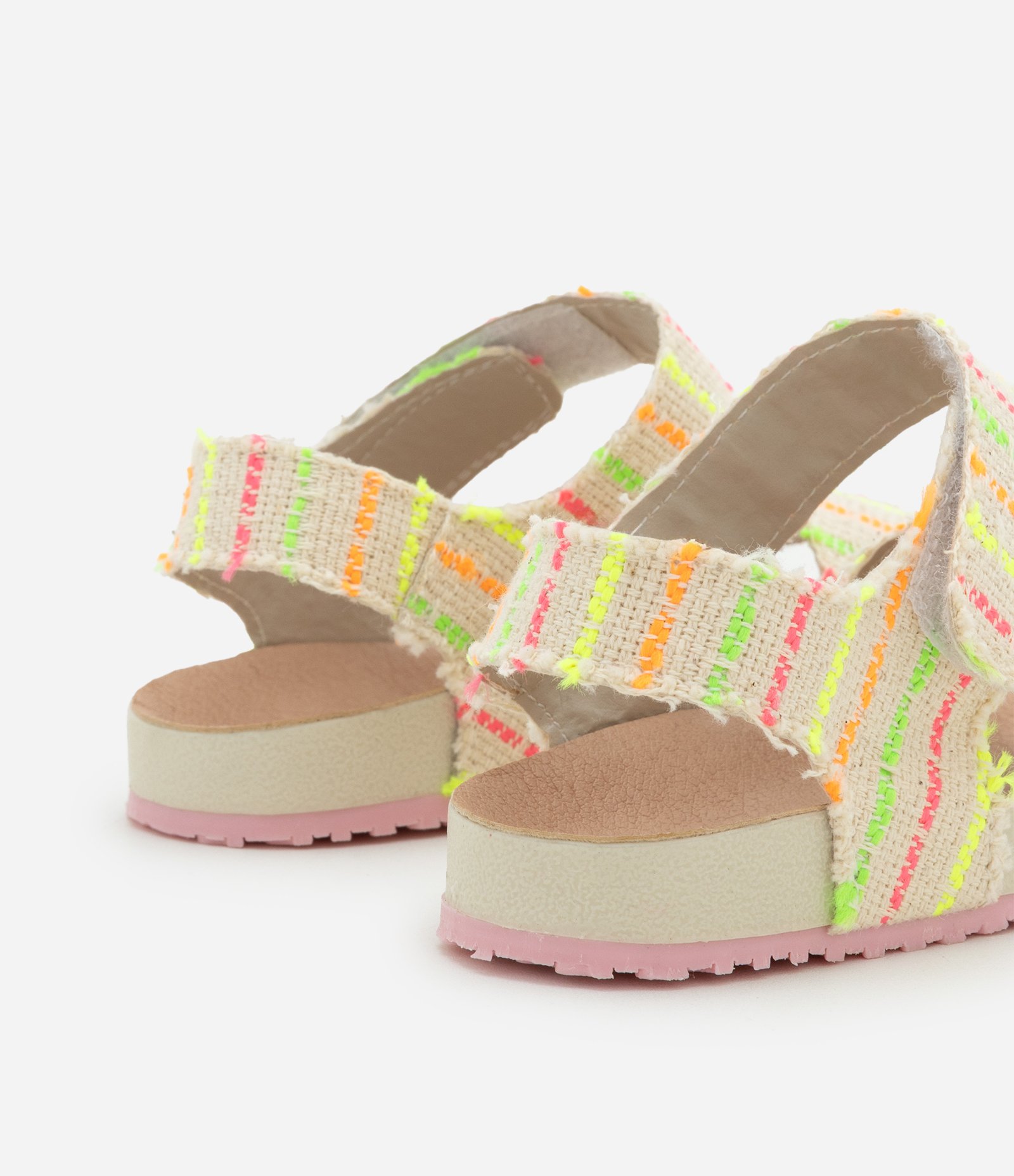 Sandália Infantil em Tweed com Tiras de Velcro - Tam 20 ao 27 Amarelo 2