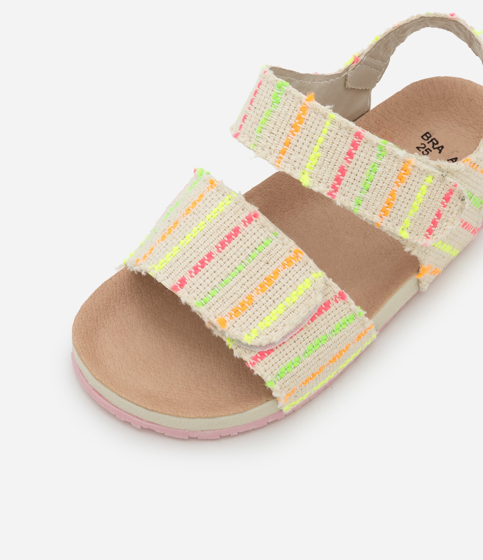 Sandália Infantil em Tweed com Tiras de Velcro - Tam 20 ao 27 Amarelo 4