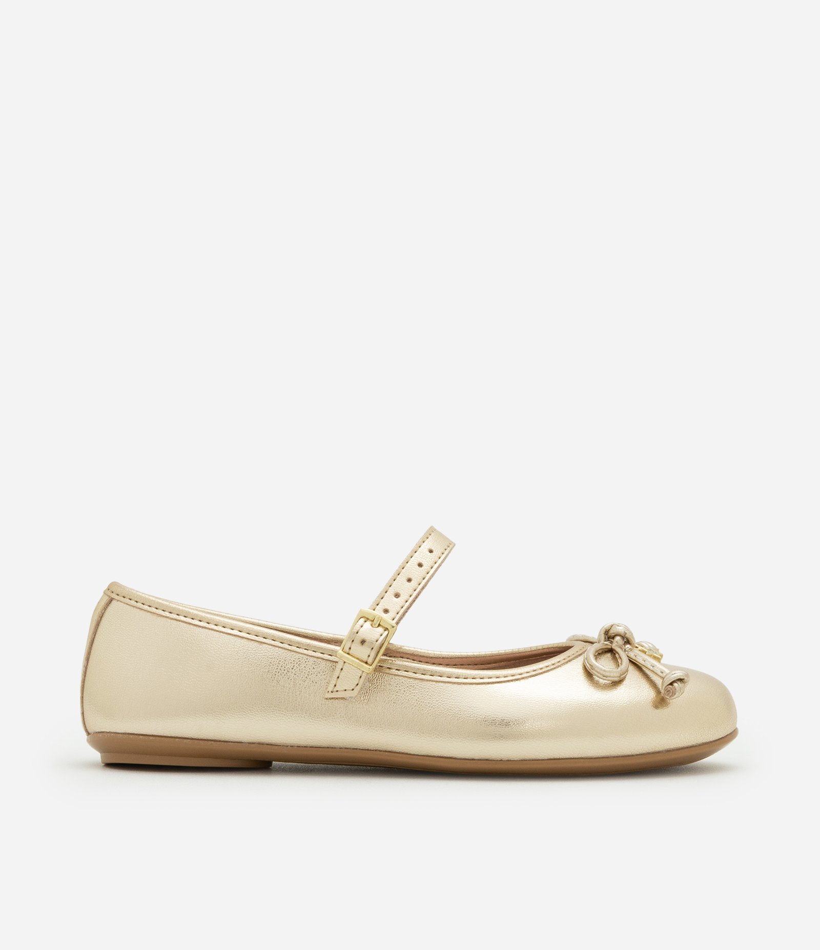 Sapatilha Infantil com Laço Aplicado Molekinha - Tam 25 ao 34 Dourado 5