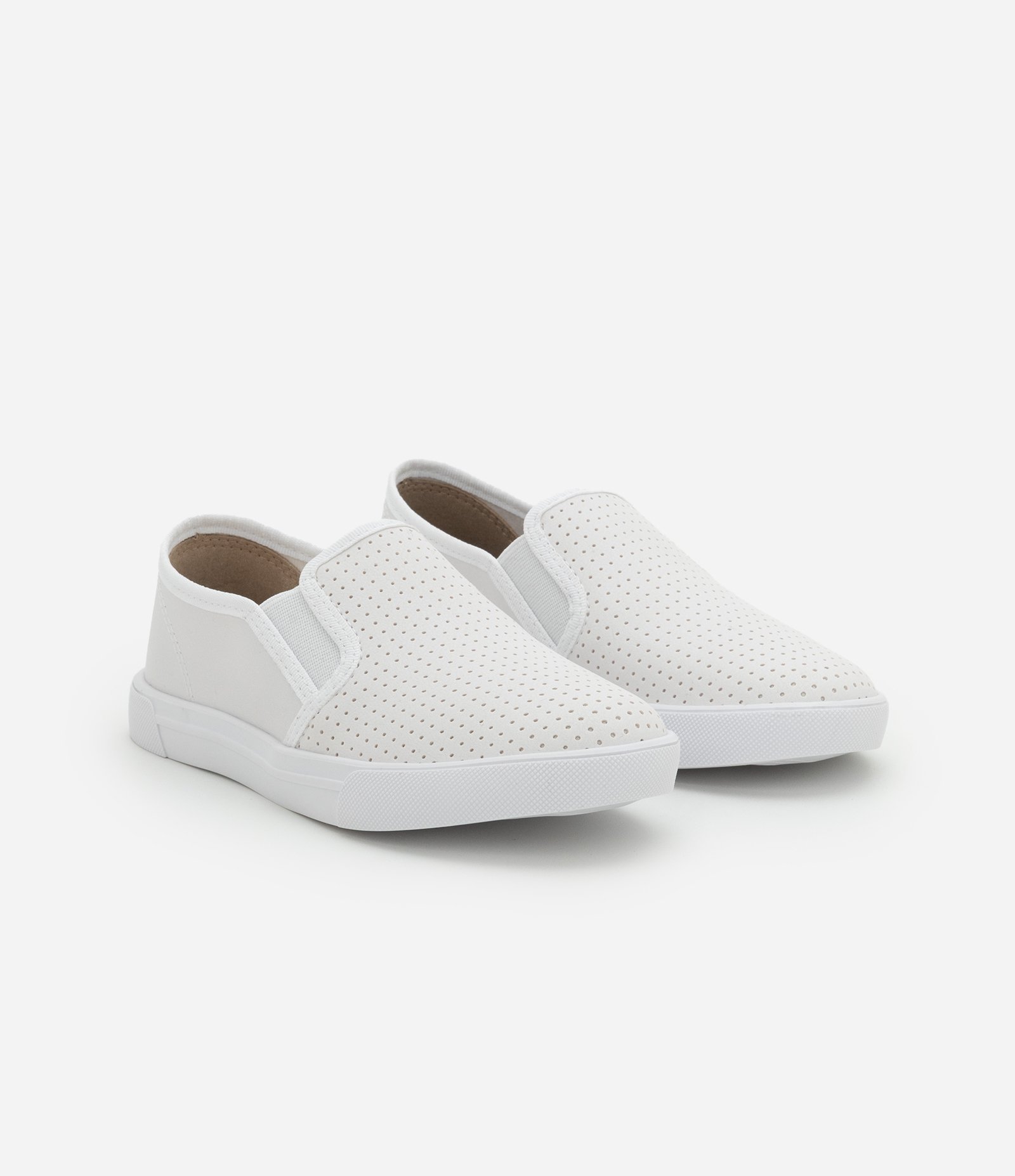 Tênis Infantil Slip On com Furinhos - Tam 27 ao 34 Branco 1
