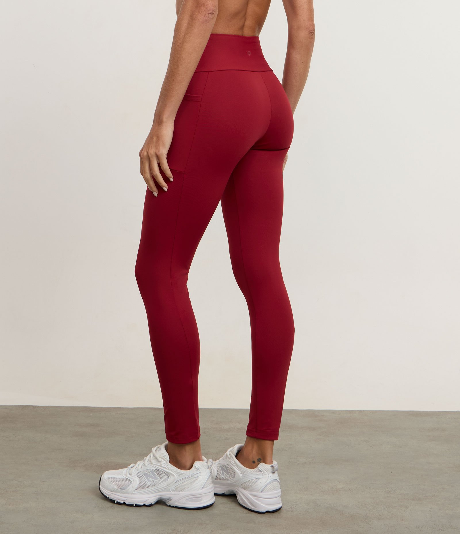 Calça Legging Esportiva com Bolsos Laterais Vermelho Escuro 4