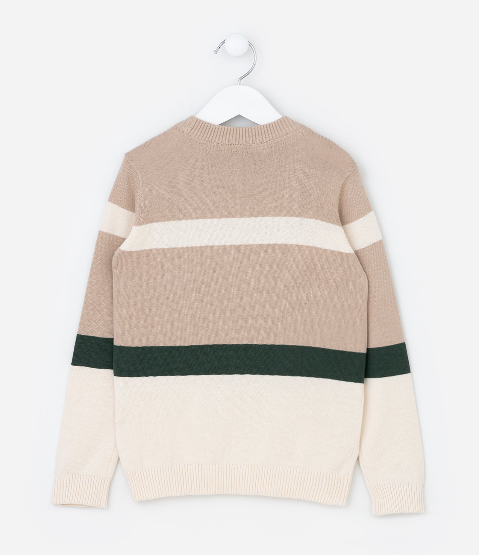 Moletom Infantil com Textura e Bloco de Cores Tam - 5 a 14 anos Marrom/Verde/Bege 2