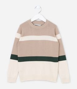 Moletom Infantil com Textura e Bloco de Cores Tam - 5 a 14 anos