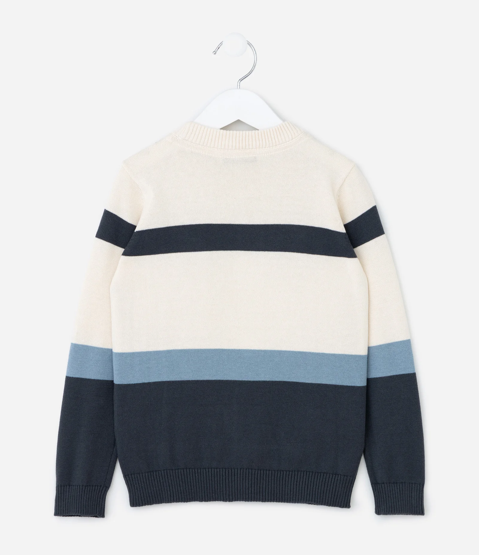 Moletom Infantil com Textura e Bloco de Cores Tam - 5 a 14 anos Bege/Azul 3