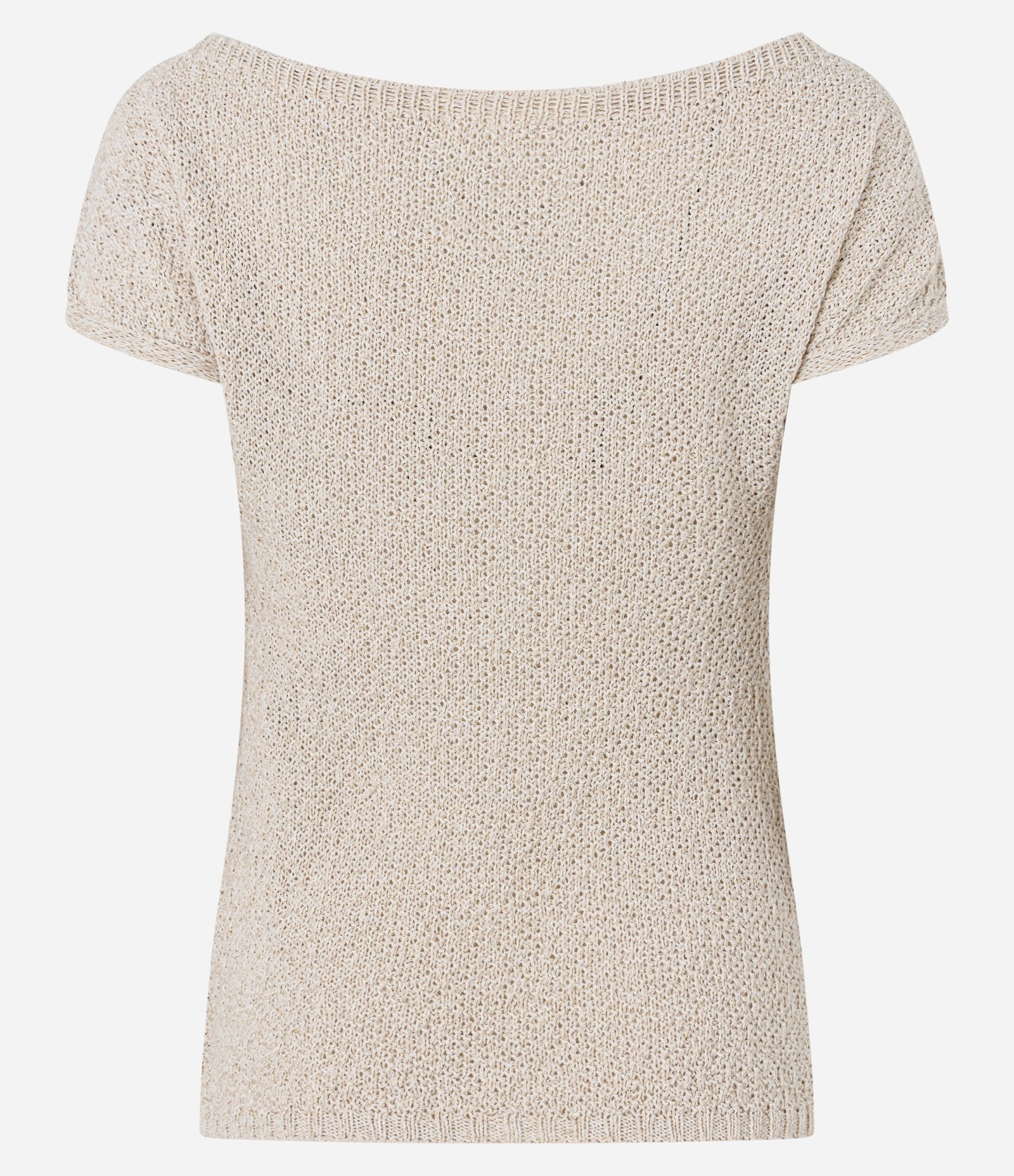 Blusa Texturizada em Tricô com Decote Assimétrico Bege 9