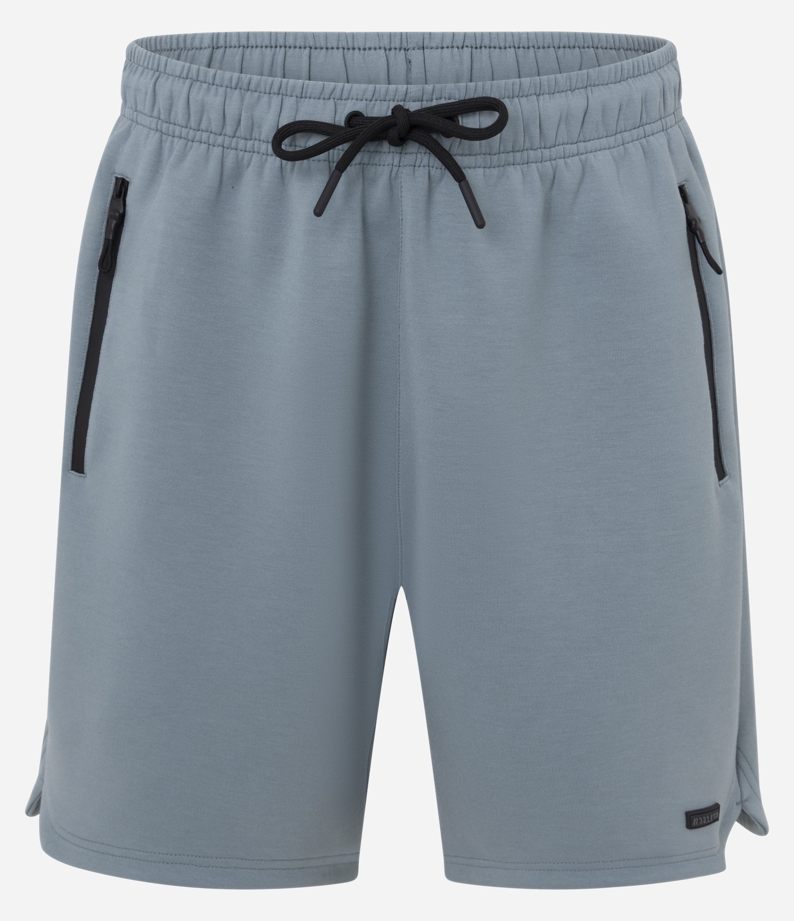Bermuda Esportiva em Moletom Tecnológico com Cós Elástico e Zíper no Bolso Azul Chumbo 5