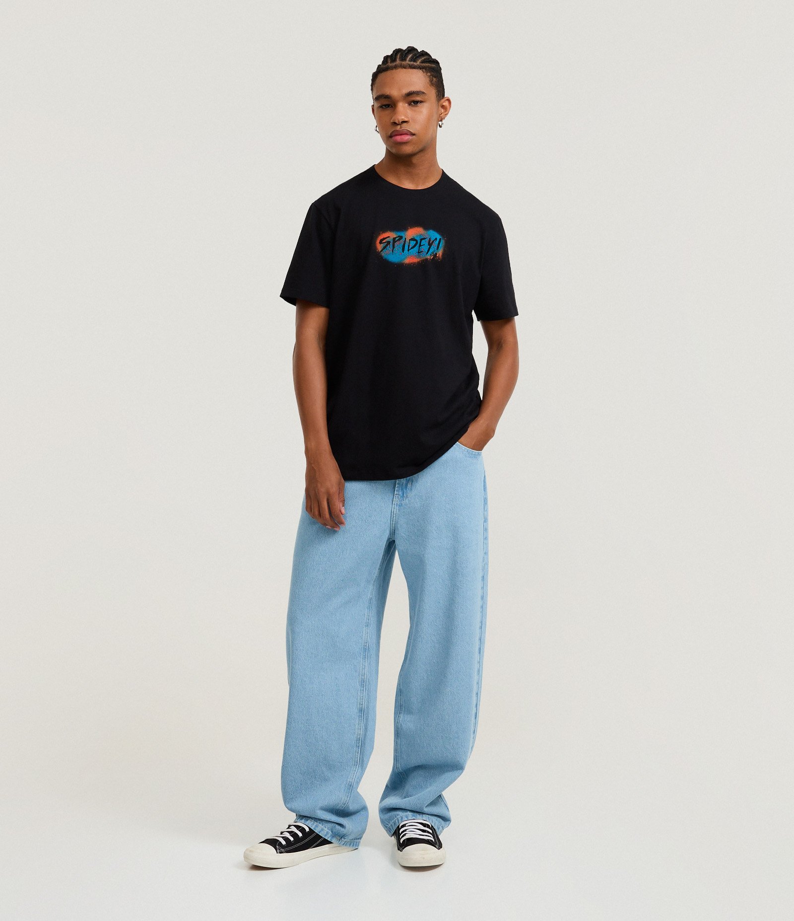 Camiseta Comfort T-Shirt em Meia Malha com Estampa  Spider Man Preto 2