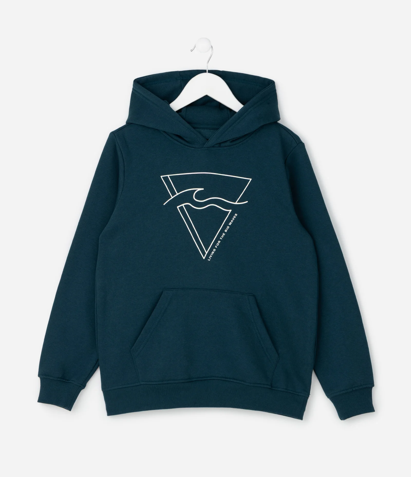 Casaco Infantil em Moletom com Capuz e Lettering – Tam 5 a 14 Anos Azul Petróleo 1