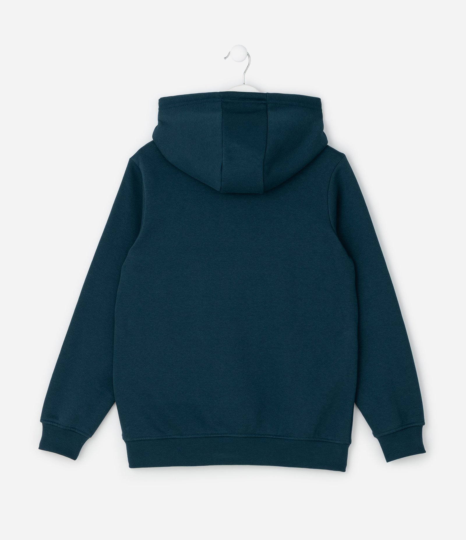 Casaco Infantil em Moletom com Capuz e Lettering – Tam 5 a 14 Anos Azul Petróleo 2