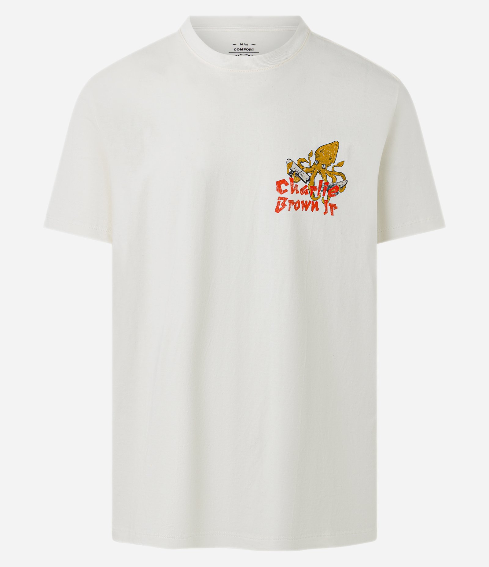Camiseta Comfort em algodão com Estampa Charlie Brown jr Branco 6