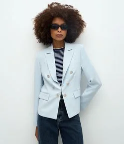 Blazer Slim Alfaiatado com Botões Diferenciados