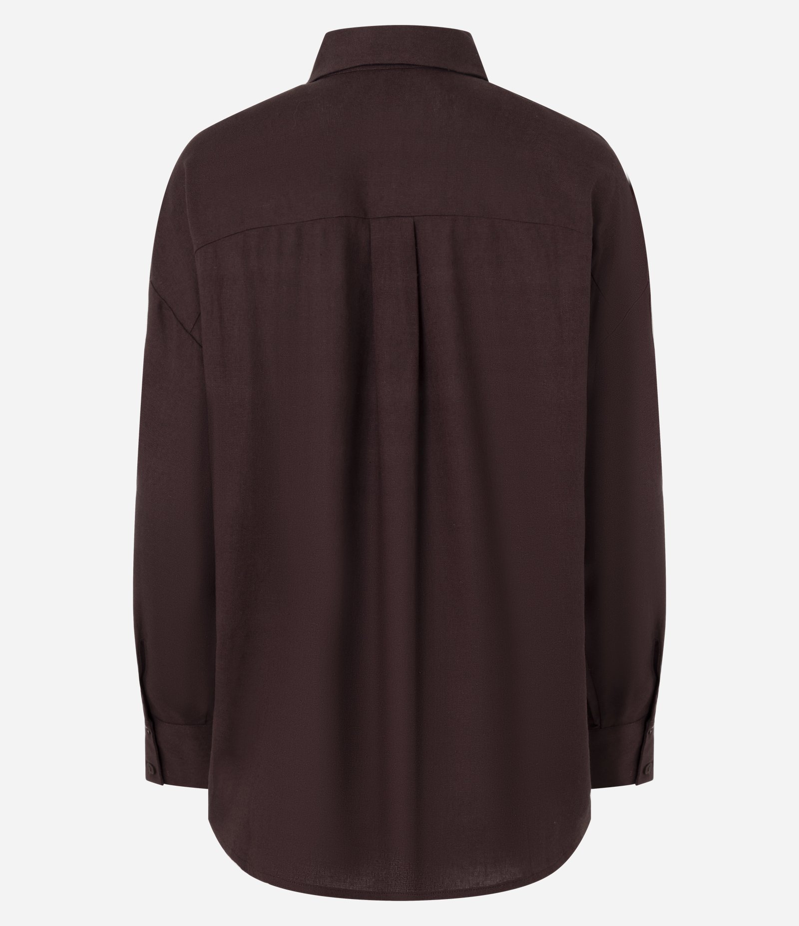 Camisa em Viscolinho com Manga Longa e Abotoamento Marrom 5