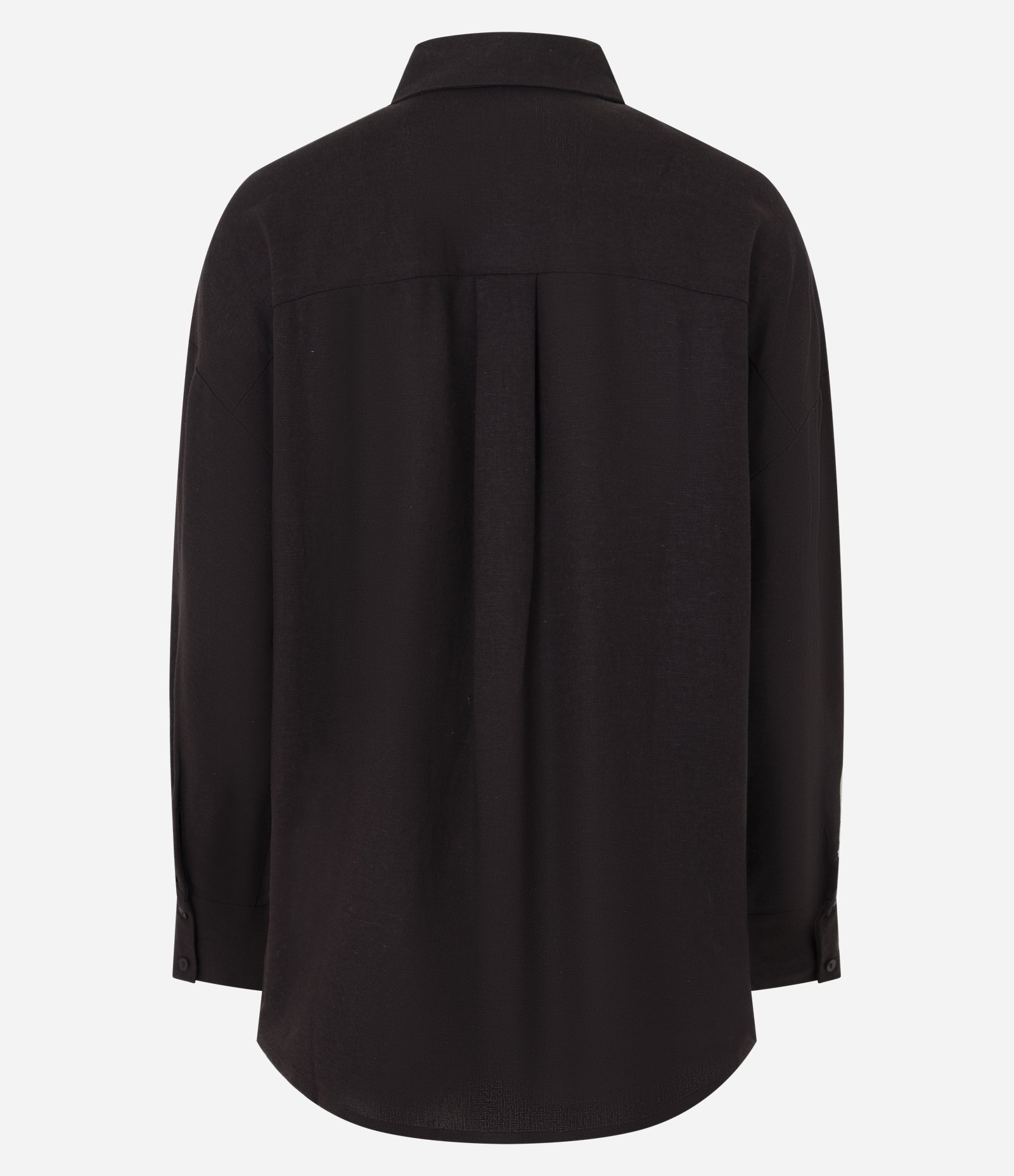 Camisa em Viscolinho com Manga Longa e Abotoamento Marrom Escuro 7