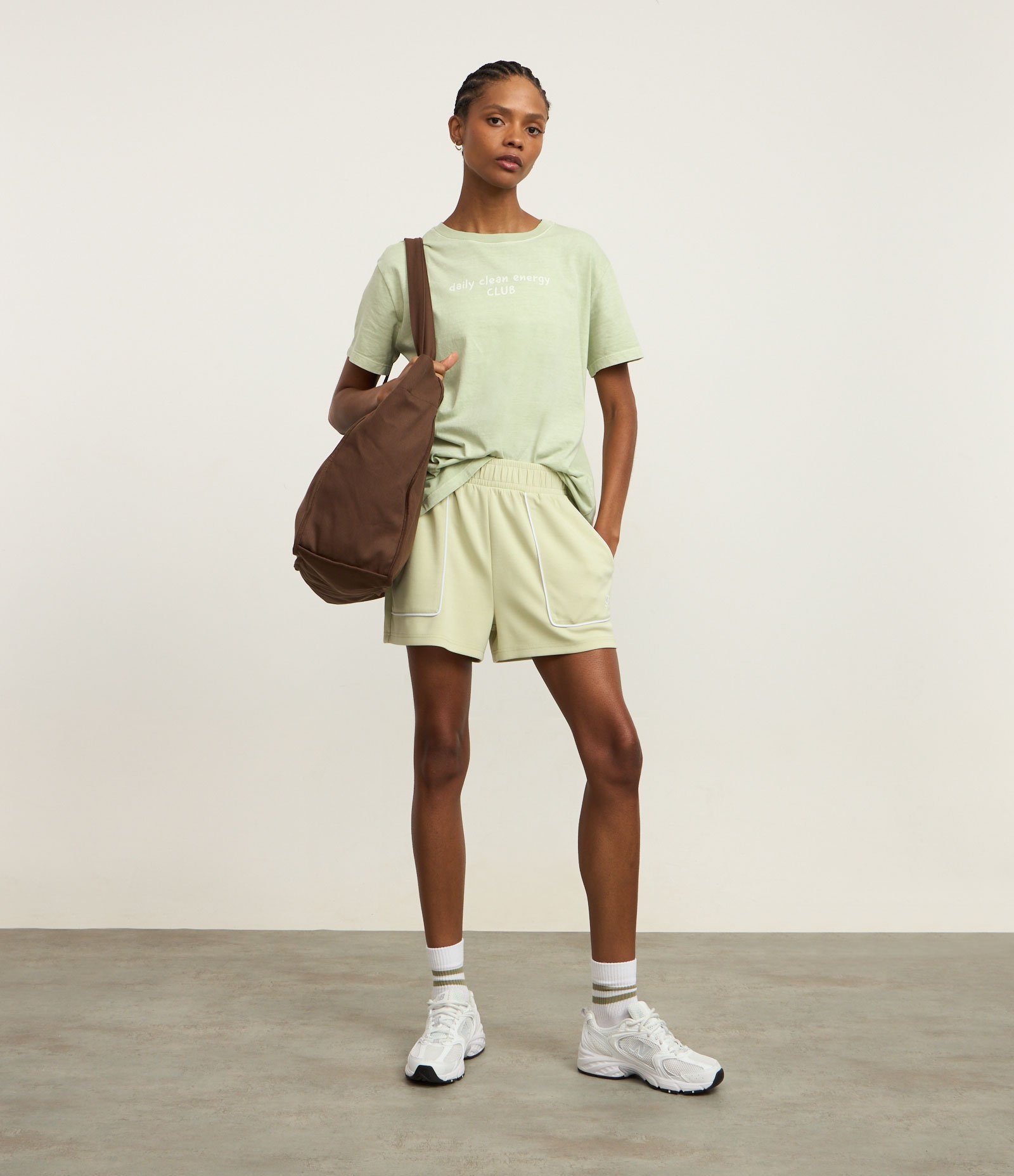 Camiseta Oversized em Algodão Efeito Lavado com Estampa Lettering Matcha Cinza 3