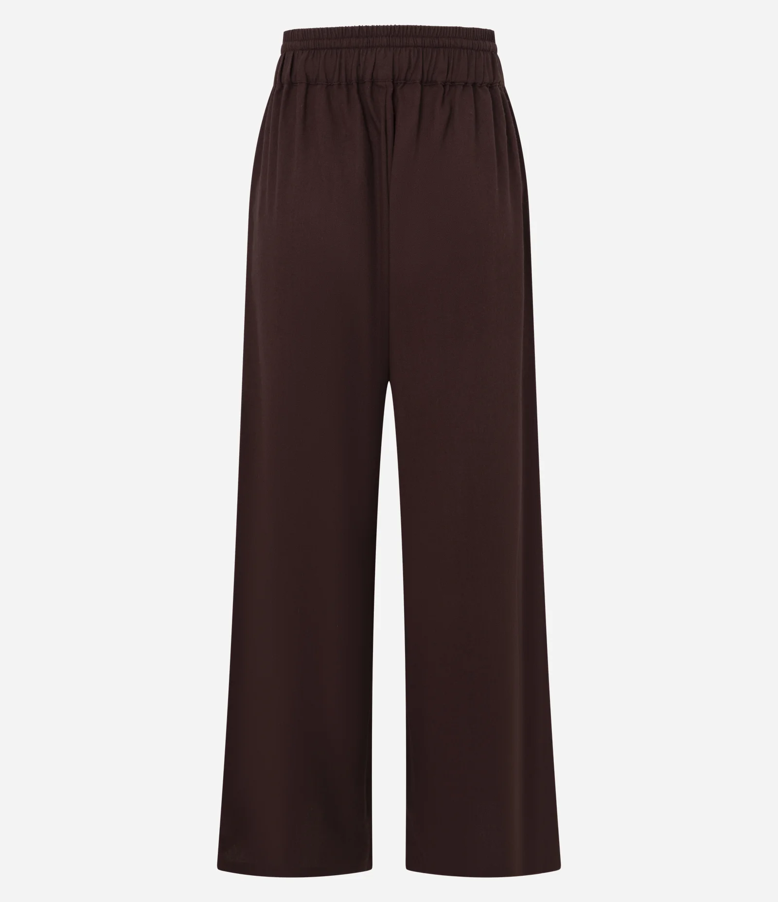 Calça Wide Leg em Viscolinho com Amarração Marrom Escuro 2