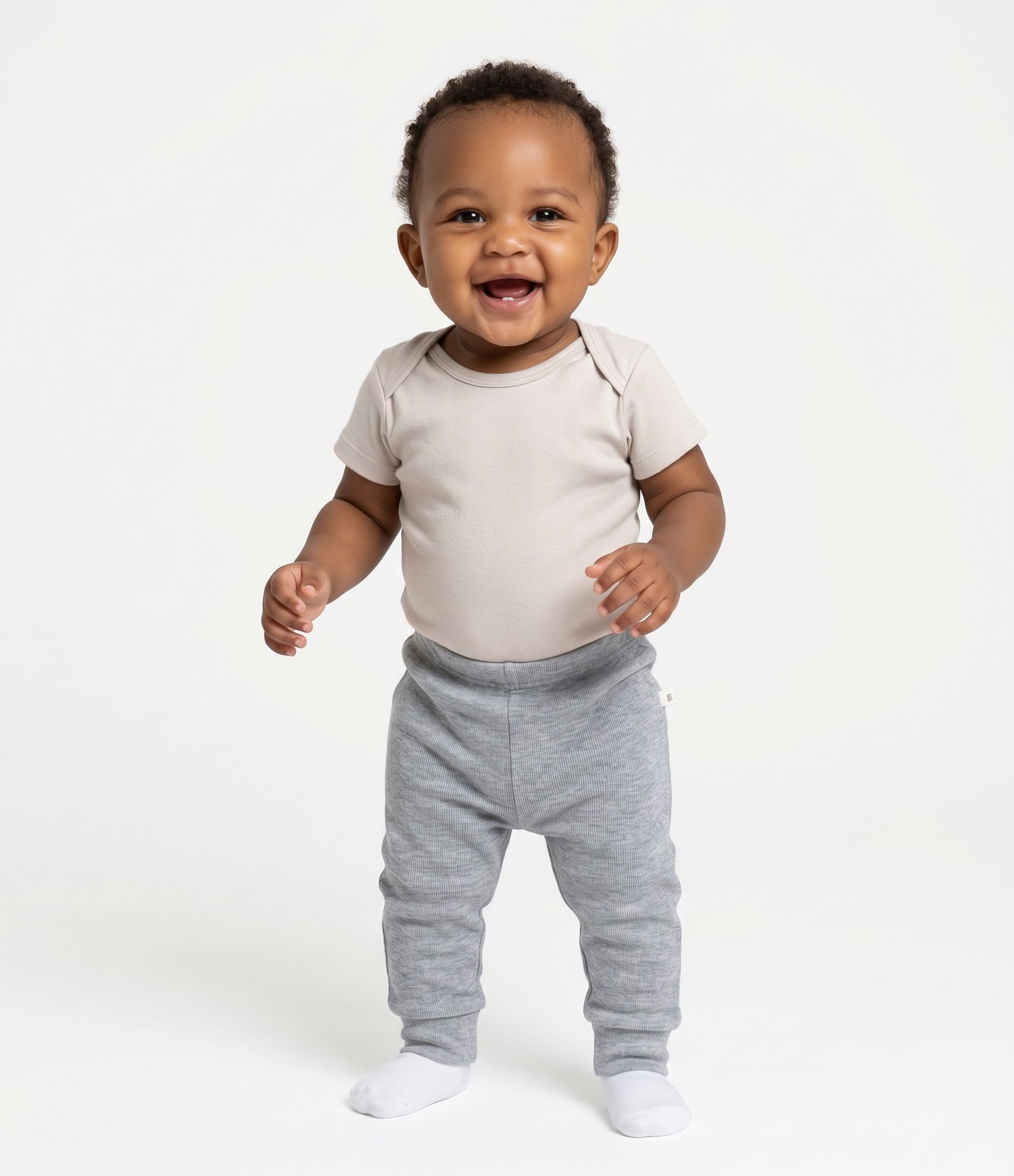 Kit 02 Bodies Básicos em Suedine com Gola Americana - Tam RN a 18 meses Branco/Bege Claro 8