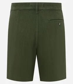 Bermuda de Alfaiataria em Viscolinho com Bolsos