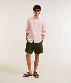 Bermuda de Alfaiataria em Viscolinho com Bolsos