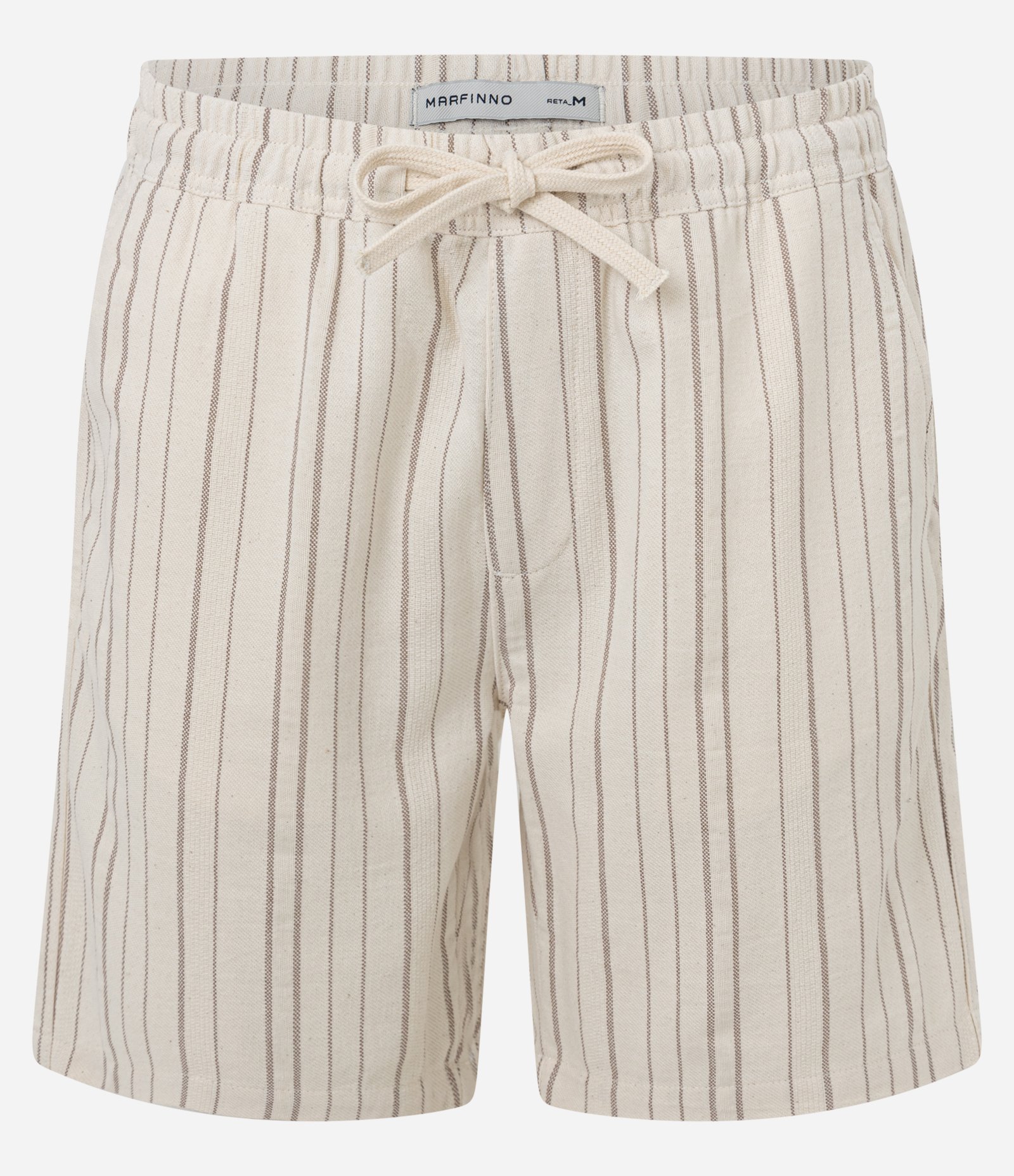 Bermuda Reta em Algodão Texturizado com Listras Sahara Branco 1