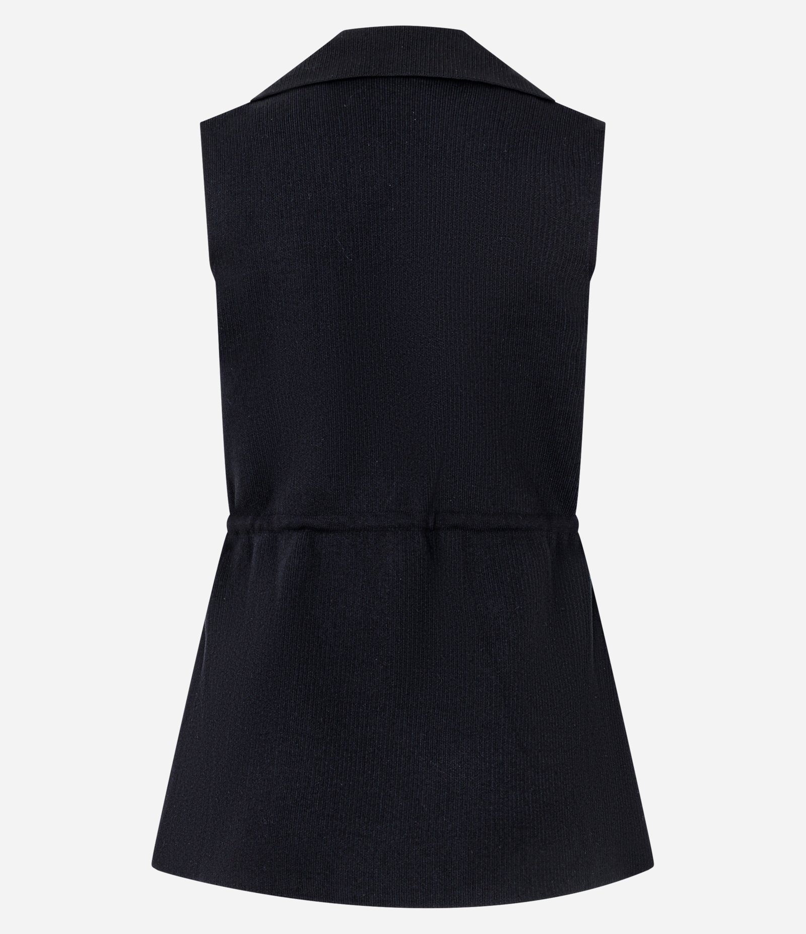 Colete Alongado em Tricô com Botões Preto 3