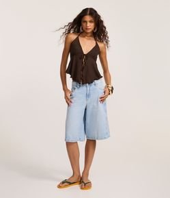 Bermuda Jorts em Jeans com Bolsos