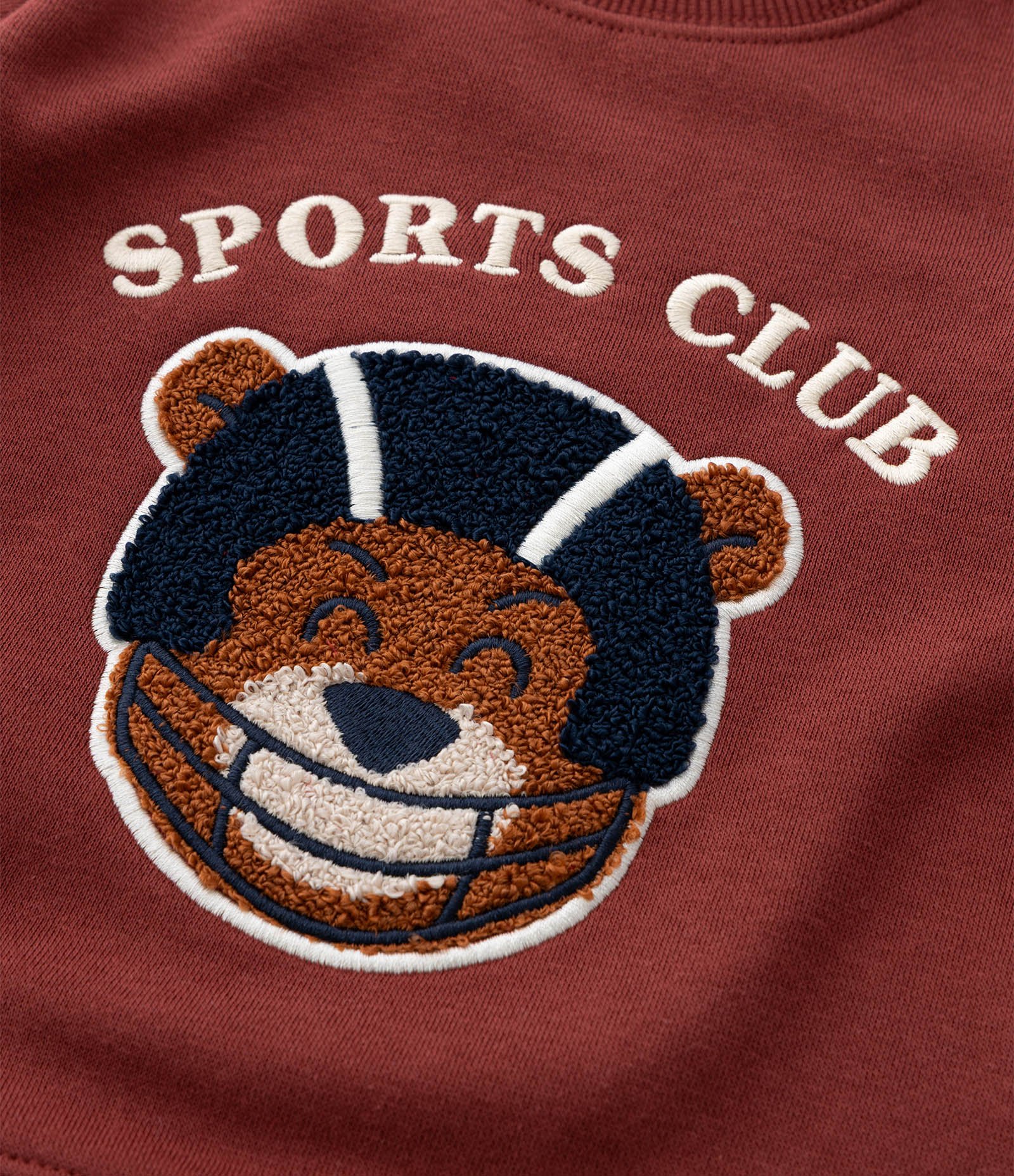 Casaco Infantil com Bordado Chenille Urso Sports Club – Tam 1 a 6 Anos Marrom Avermelhado 7