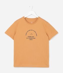 Camiseta Infantil Regular com Estampa Mini Silk - Tam 5 a 14 Anos