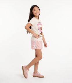 Camiseta Infantil com Estampa Ursinha - Tam 5 a 14 Anos
