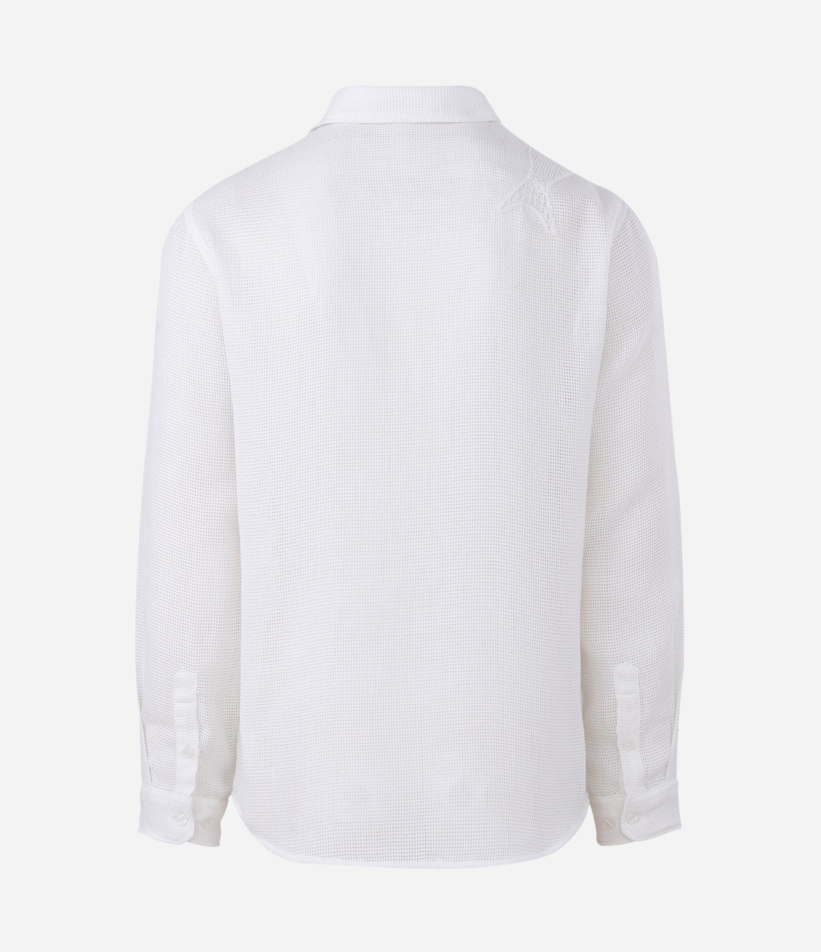Camisa Manga Longa Texturizada com Detalhes em Bordado de Peixe Off White 2