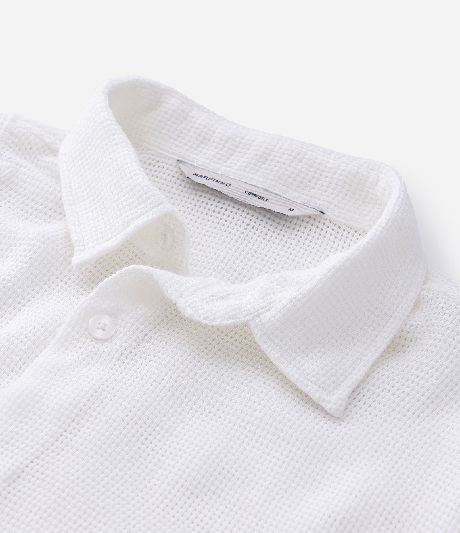 Camisa Manga Longa Texturizada com Detalhes em Bordado de Peixe Off White 4
