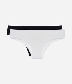 Kit 02 Calcinhas Biquini Básicas com Textura