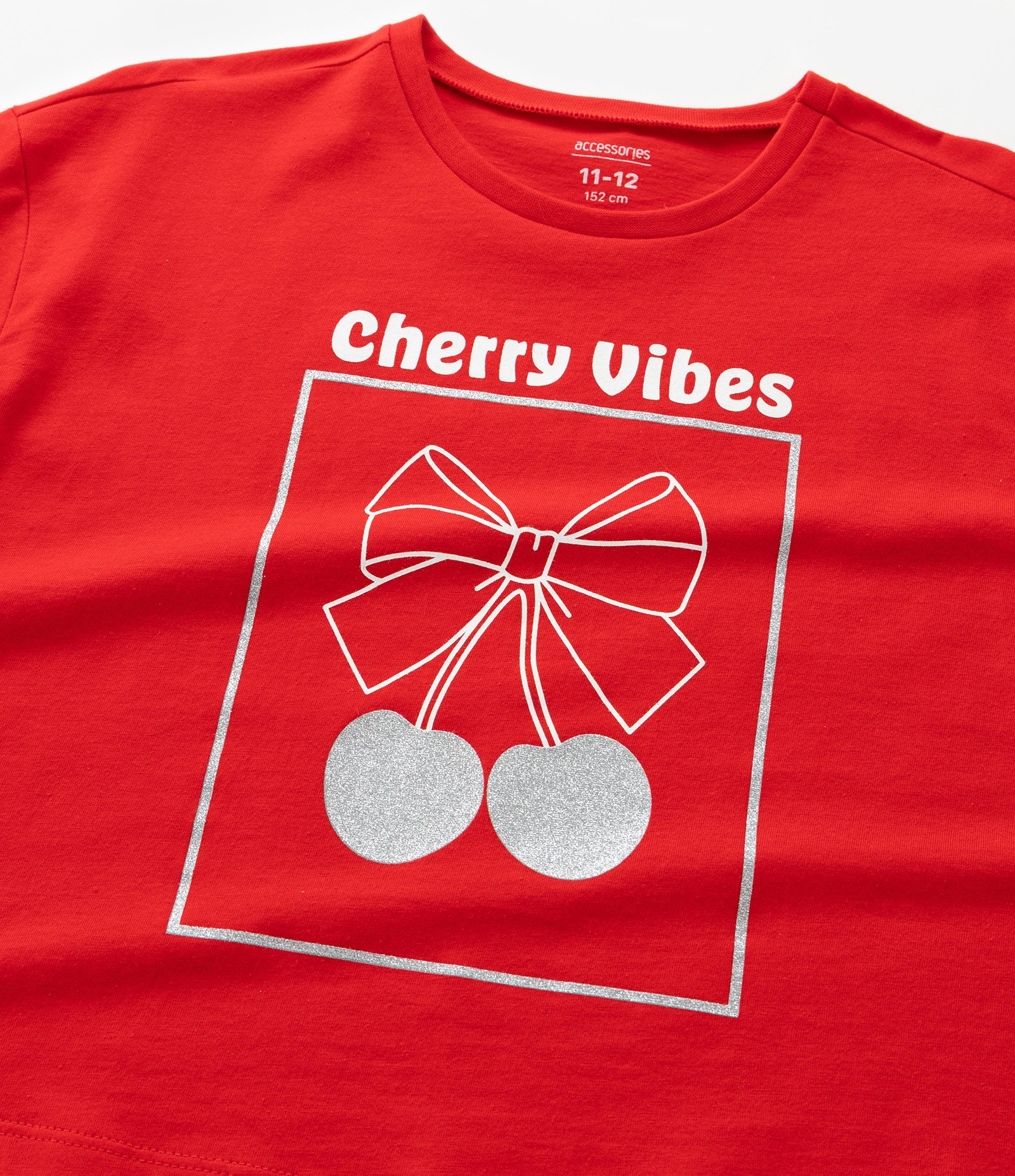Camiseta Infantil Boxy com Estampa de Cereja - Tam 5 a 14 Anos Vermelho 4