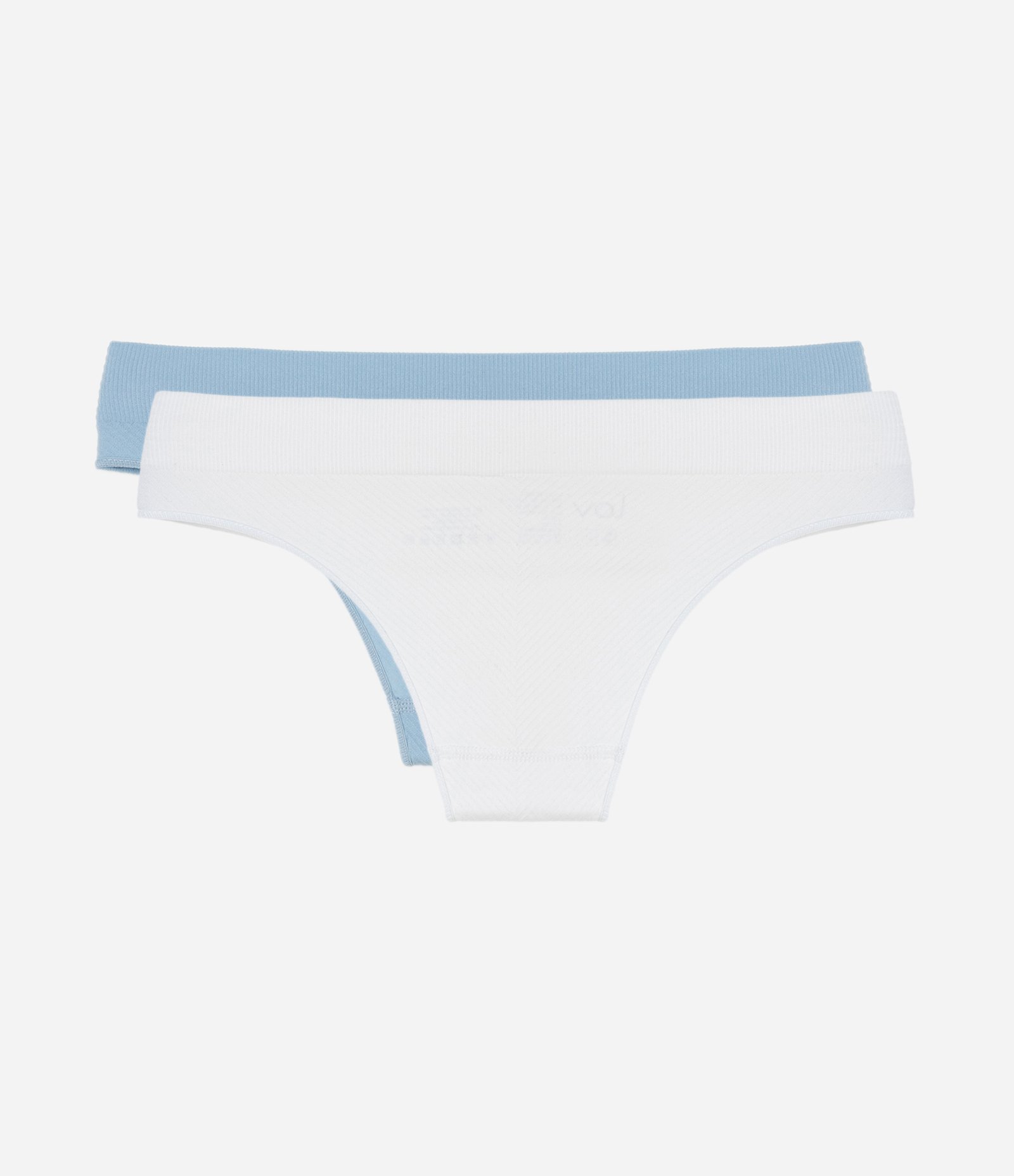 Kit 02 Calcinhas Biquíni Seamless Texturizadas Branco/Azul 2