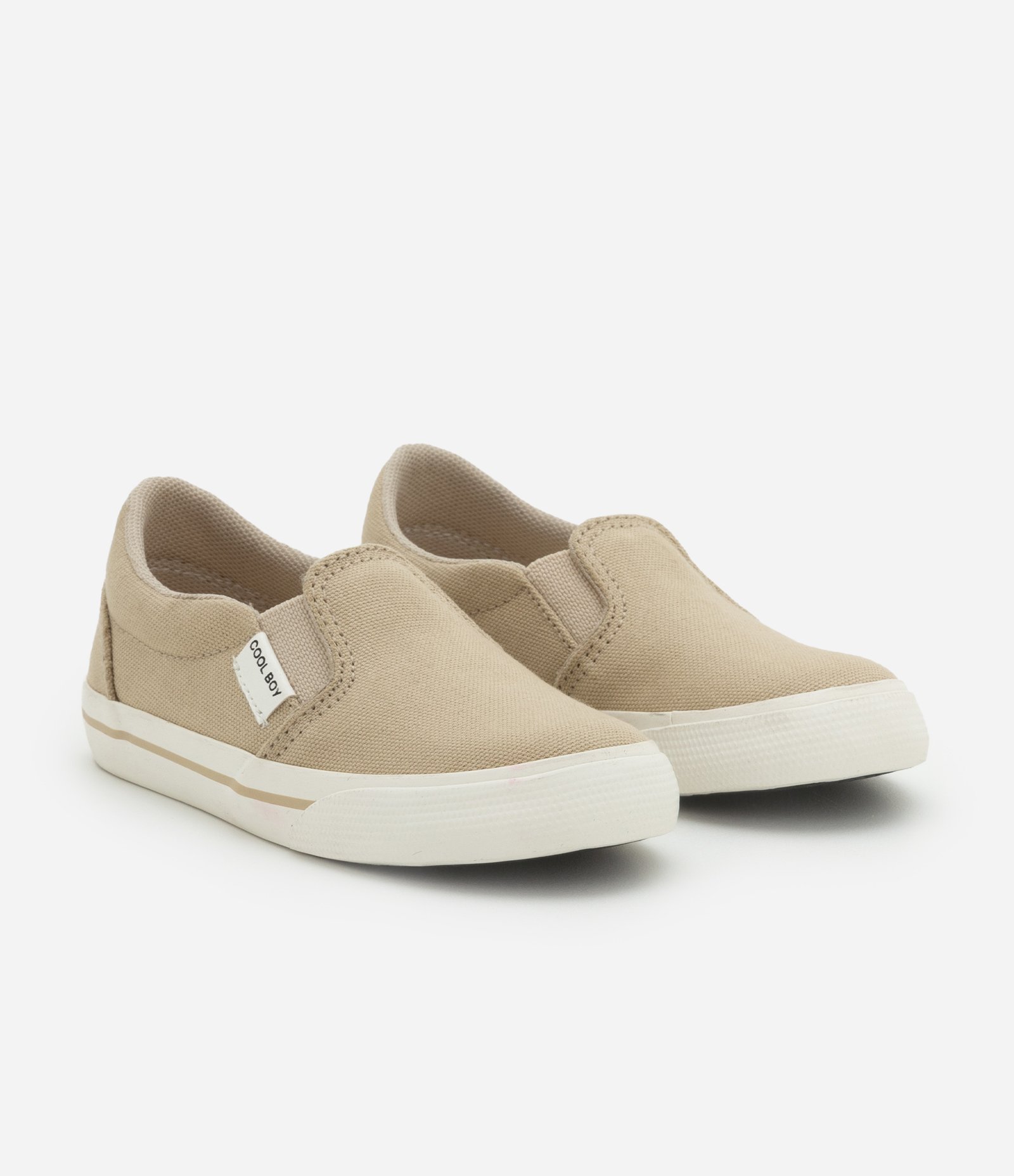 Tênis Infantil Slip On com Texturas - Tam 20 ao 27 Bege 1