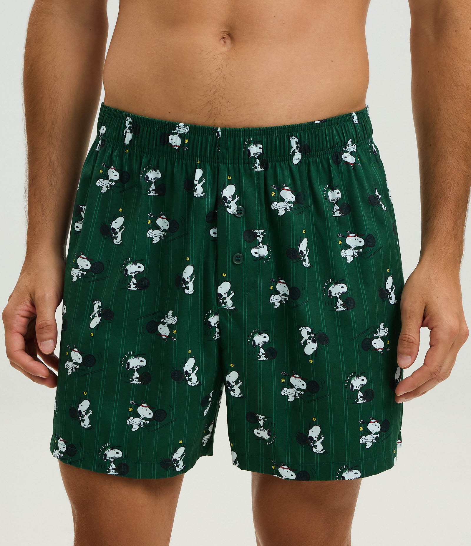 Cueca Samba-Canção em Algodão com Estampa Snoopy Atleta Verde 2