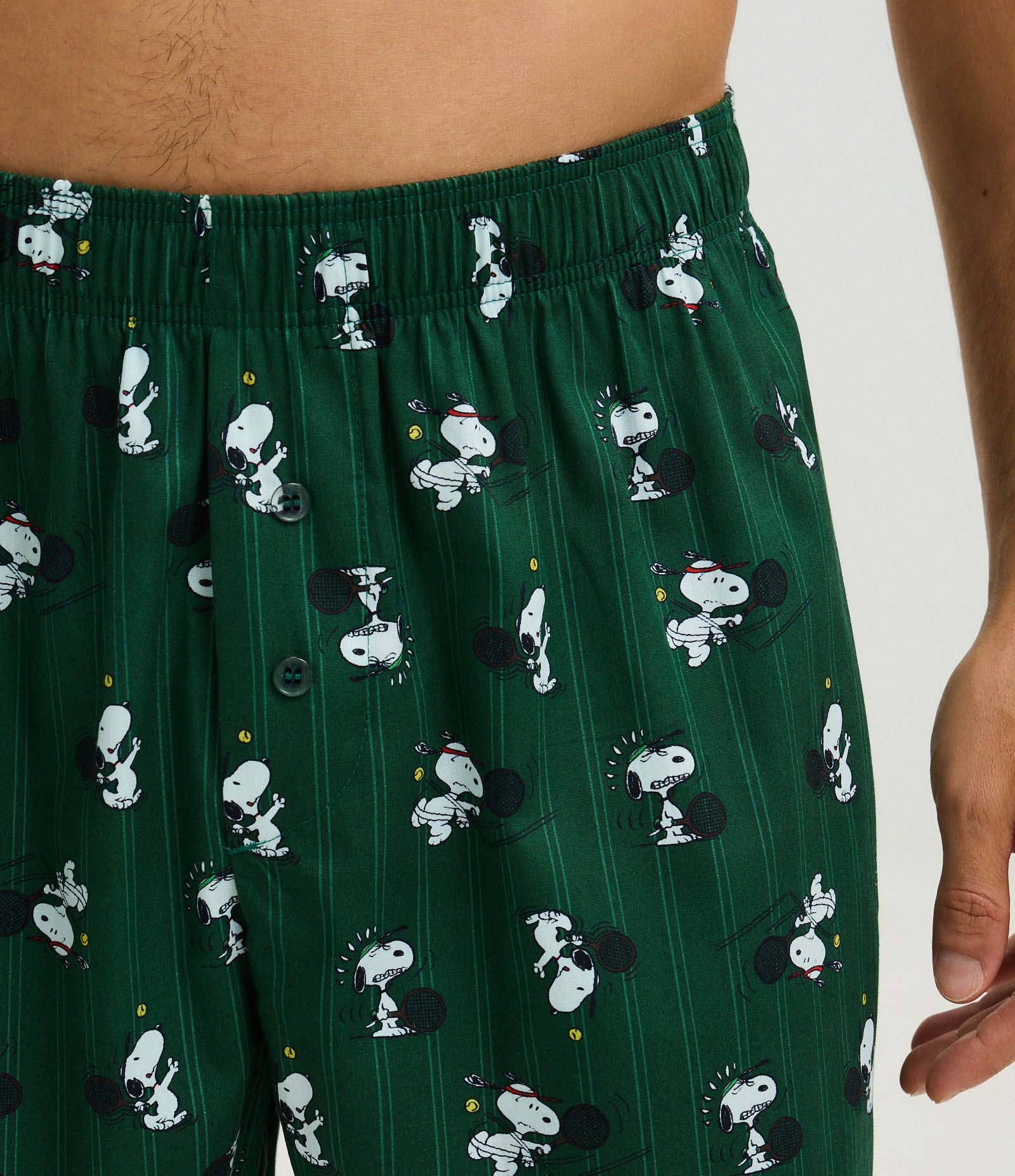 Cueca Samba-Canção em Algodão com Estampa Snoopy Atleta Verde 3