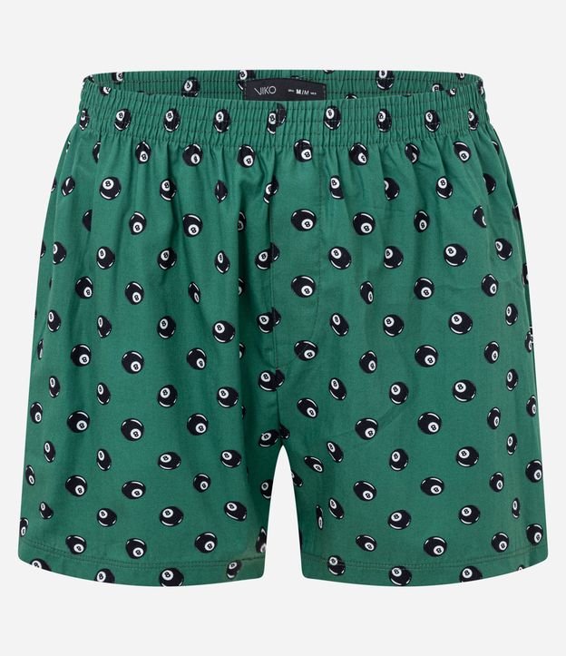 Cueca Samba Canção em Tricoline com Estampa Bola Oito