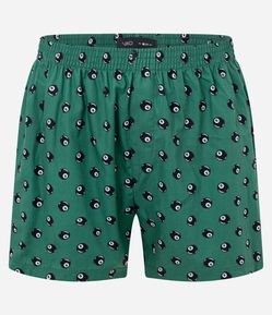 Cueca Samba Canção em Tricoline com Estampa Bola Oito