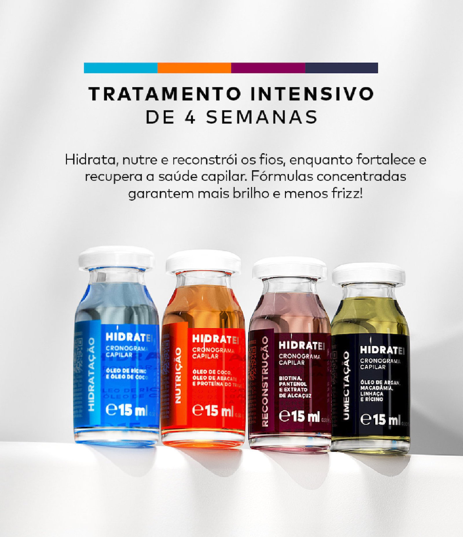 Kit de Ampolas Cronograma Capilar Hidratei KIT 4