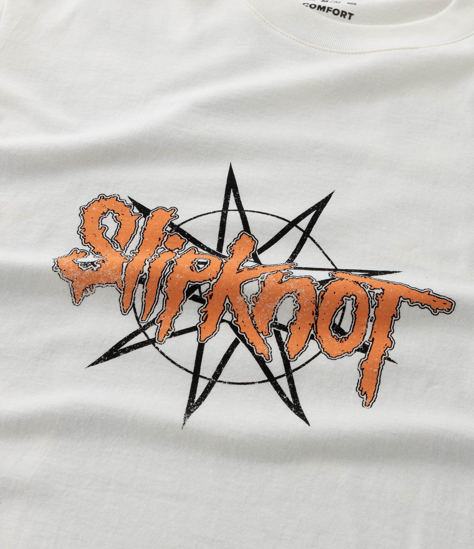 Camiseta Comfort em Algodão com Estampa Slipknot Off White 1