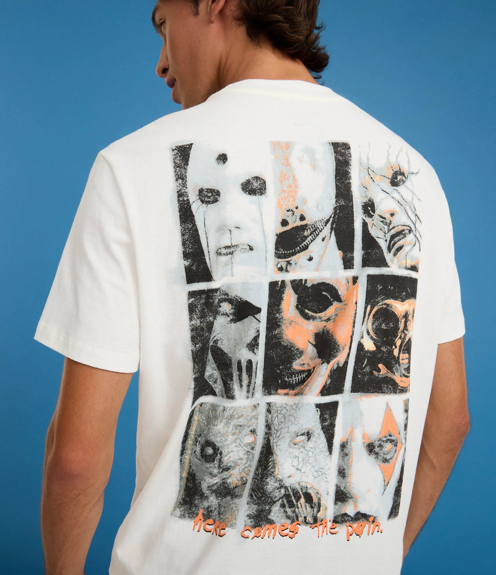 Camiseta Comfort em Algodão com Estampa Slipknot Off White 1