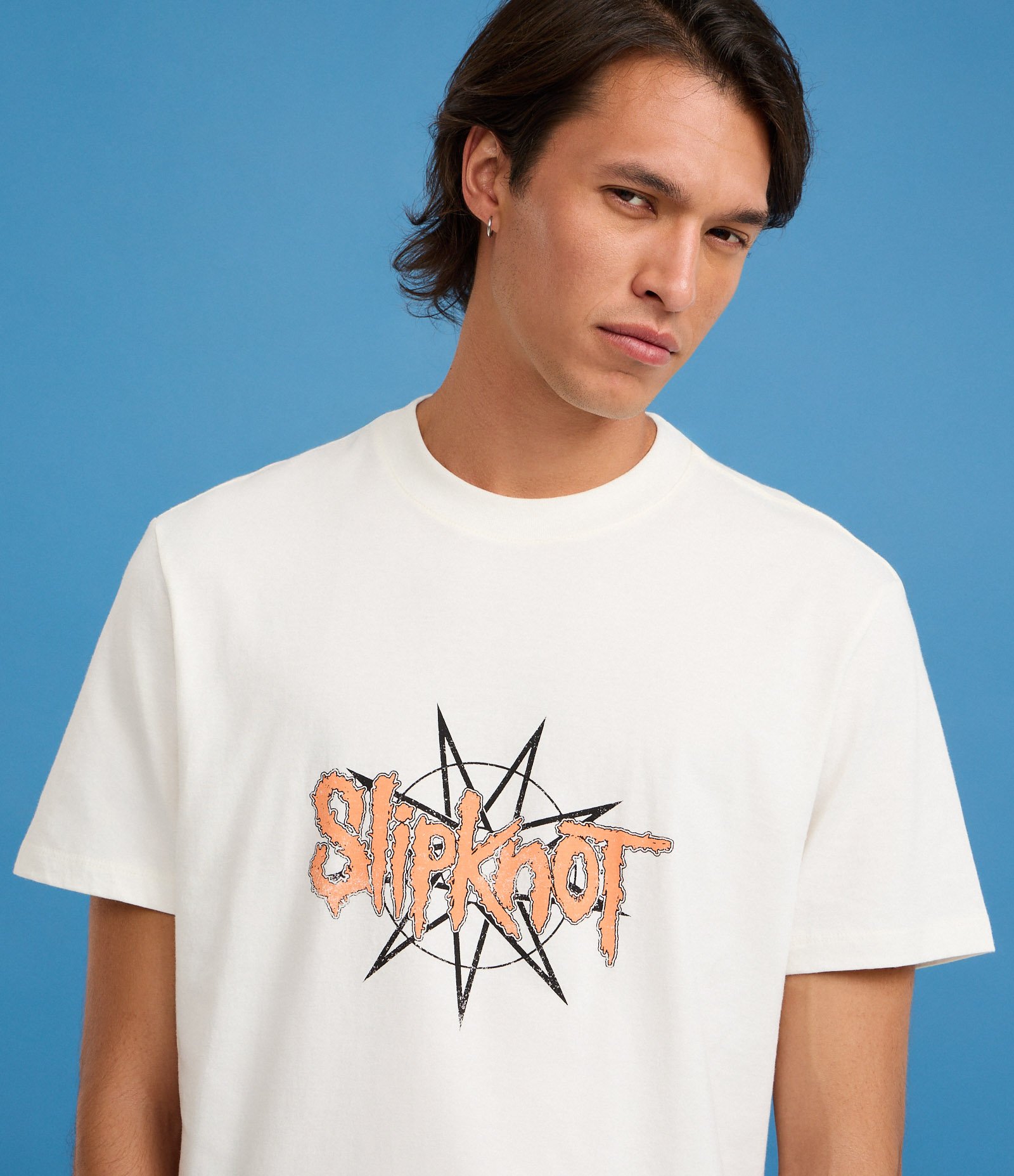Camiseta Comfort em Algodão com Estampa Slipknot Off White 4
